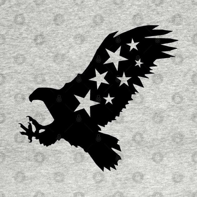 Eagle With Stars Black And White by CANJ72